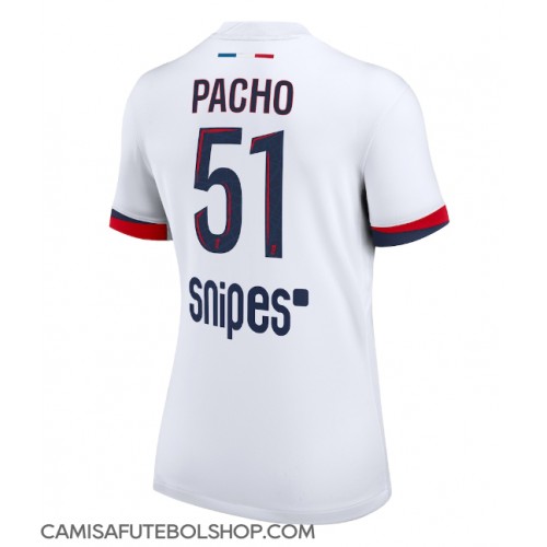 Camisa de time de futebol Paris Saint-Germain Willian Pacho #51 Replicas 2º Equipamento Feminina 2025-26 Manga Curta